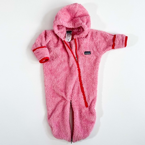 PATAGONIA Infant Pink Winter Hi Plush Fleece Baby BUNTING SnowSuit Size 6 Months - Picture 7 of 8